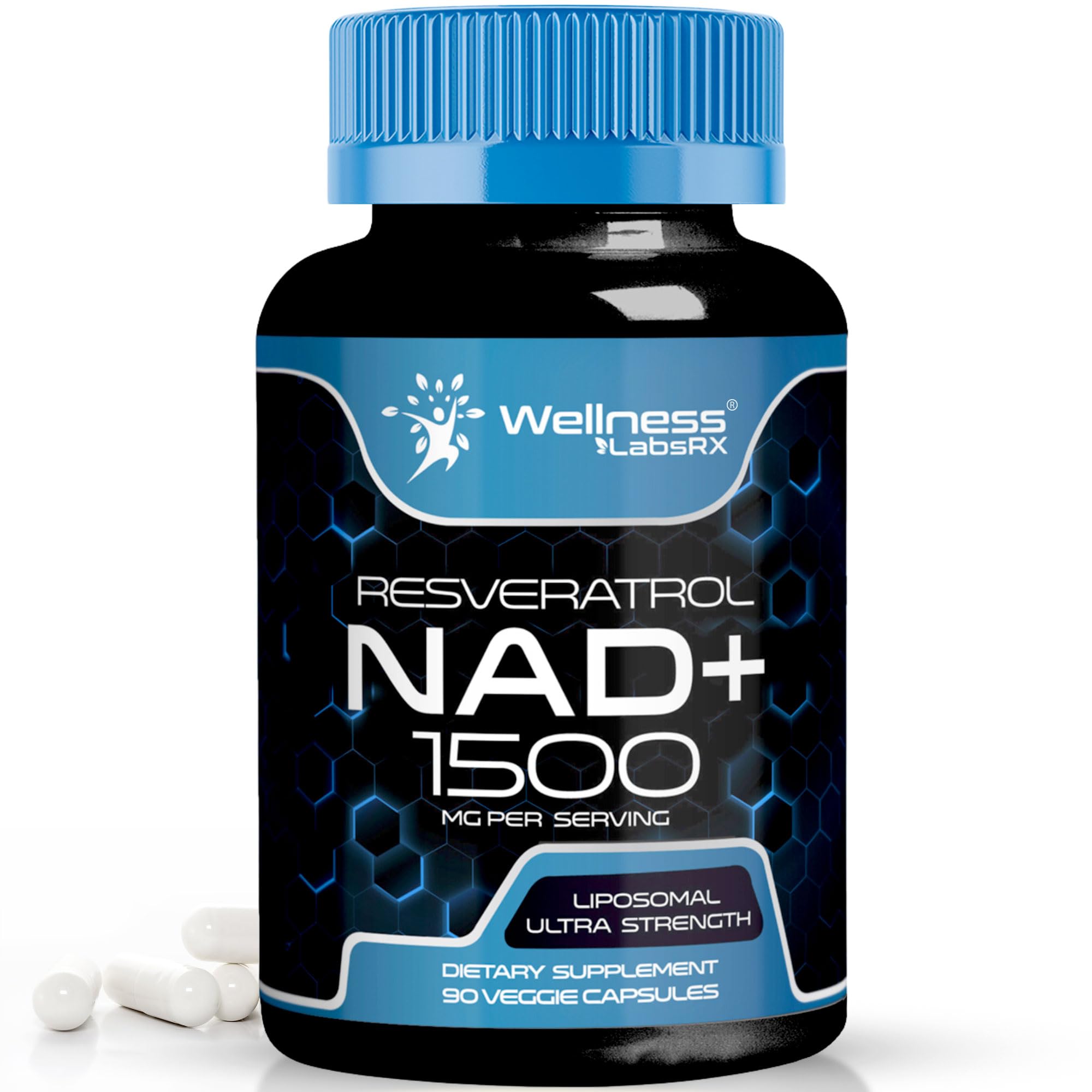 Suplemento lipossomal de NAD+ com resveratrol, editando