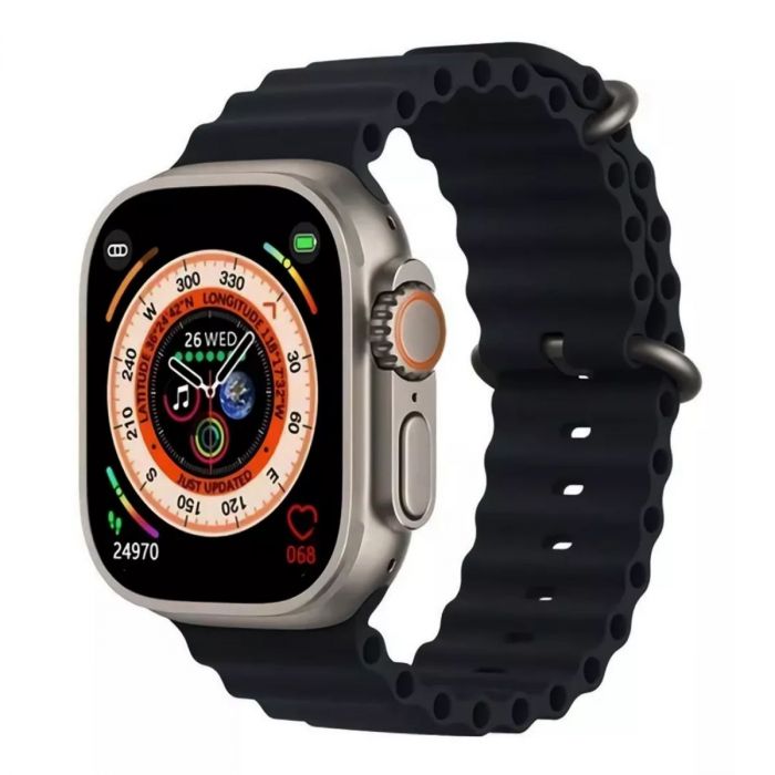 Smartwatch Ultra Pro com 2 Braceletes (Cinzento + Preto)
